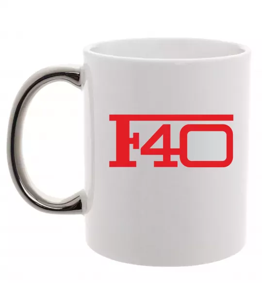 Чашка з кольоровою ручкою Ferrari F40 Срібло фото