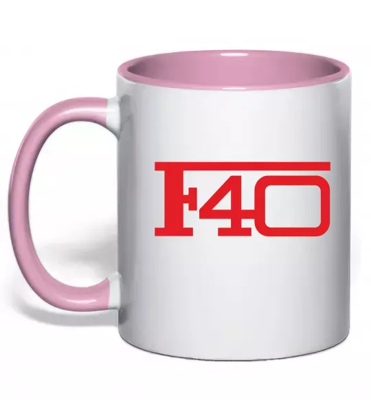 Чашка з кольоровою ручкою Ferrari F40 Ніжно рожевий фото