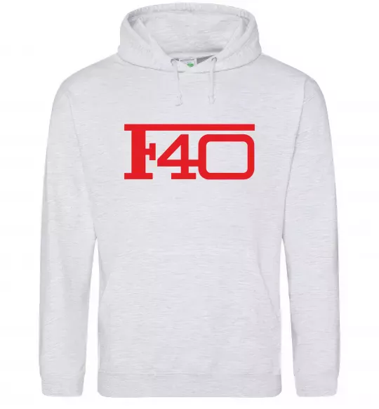 Мужская толстовка (худи) Ferrari F40 Серый меланж фото