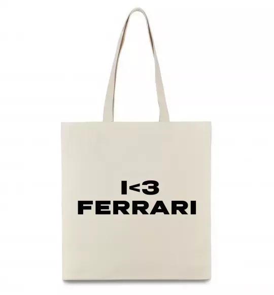 Эко-сумка I <3 Ferrari Бежевый фото