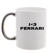 Чашка з кольоровою ручкою I <3 Ferrari Срібло фото