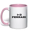 Чашка з кольоровою ручкою I <3 Ferrari Ніжно рожевий фото