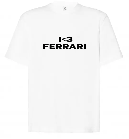 Футболка Оверсайз I <3 Ferrari Белый фото