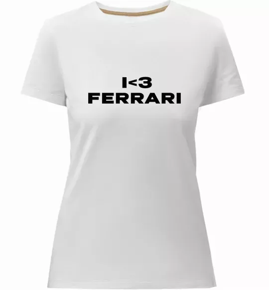 Жіноча преміум футболка I <3 Ferrari Білий фото