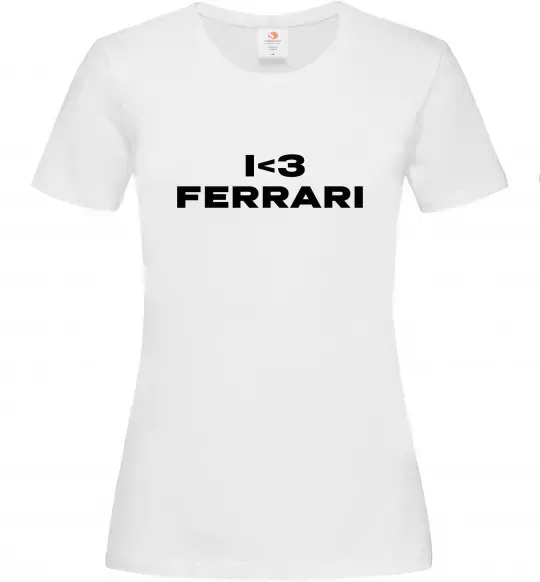 Женская футболка I <3 Ferrari Белый фото