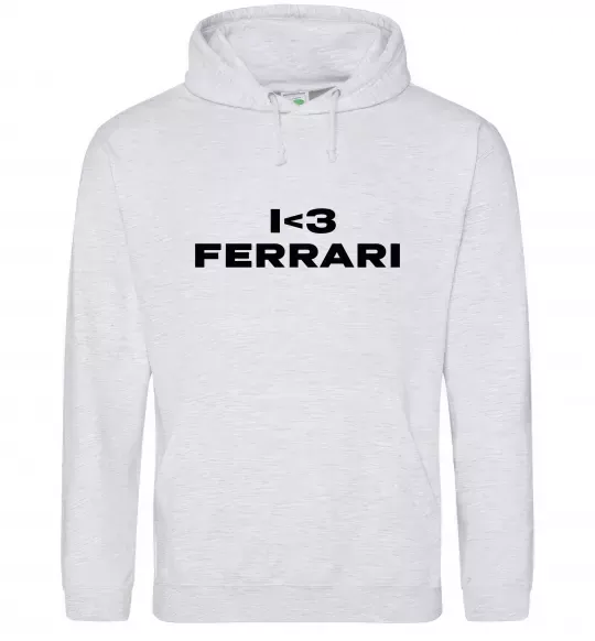 Жіноча толстовка (худі) I <3 Ferrari Сірий меланж фото