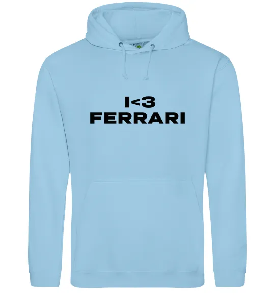 Женская толстовка (худи) I <3 Ferrari Голубой фото