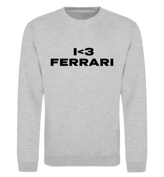 Свитшот I <3 Ferrari Серый меланж фото