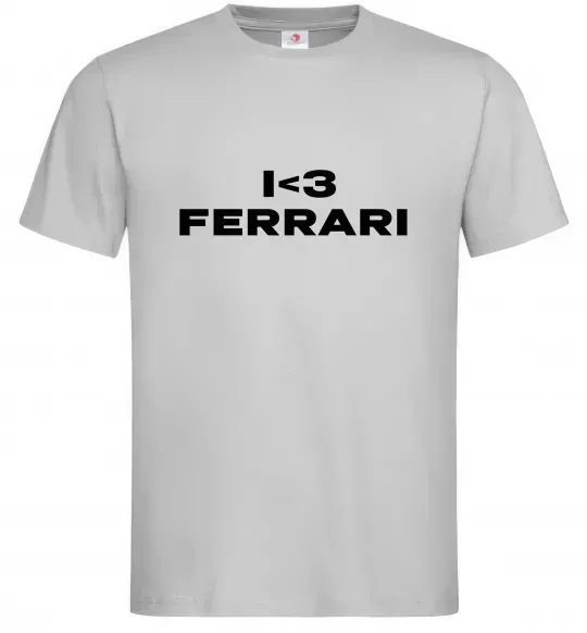 Чоловіча футболка I <3 Ferrari Сірий фото