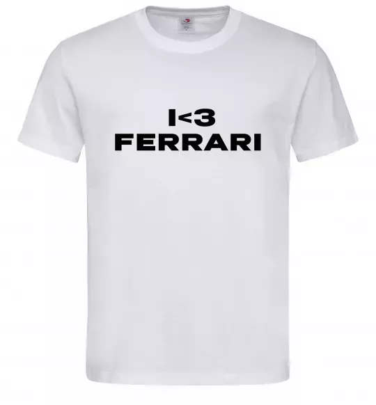Чоловіча футболка I <3 Ferrari Білий фото