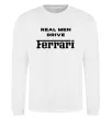 Свитшот Real men drive Ferrari Белый фото