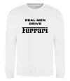Світшот Real men drive Ferrari Білий фото