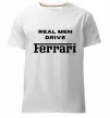 Мужская премиум футболка Real men drive Ferrari Белый фото