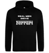 Чоловіча толстовка (худі) Real men drive Ferrari Чорний фото
