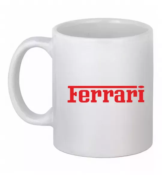 Чашка керамическая Ferrari red Белый фото
