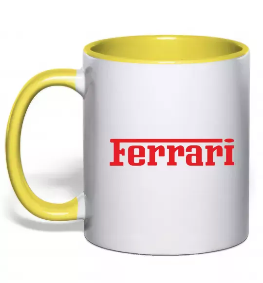Чашка з кольоровою ручкою Ferrari red Сонячно жовтий фото