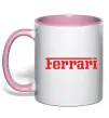 Чашка з кольоровою ручкою Ferrari red Ніжно рожевий фото