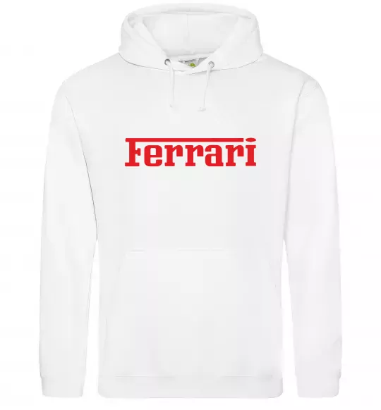 Женская толстовка (худи) Ferrari red Белый фото