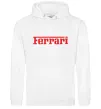 Женская толстовка (худи) Ferrari red Белый фото