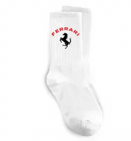 Носки Ferrari напис та лого Белый фото