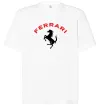 Футболка Оверсайз Ferrari напис та лого Білий фото
