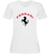 Жіноча футболка Ferrari напис та лого Білий фото
