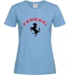 Жіноча футболка Ferrari напис та лого Блакитний фото