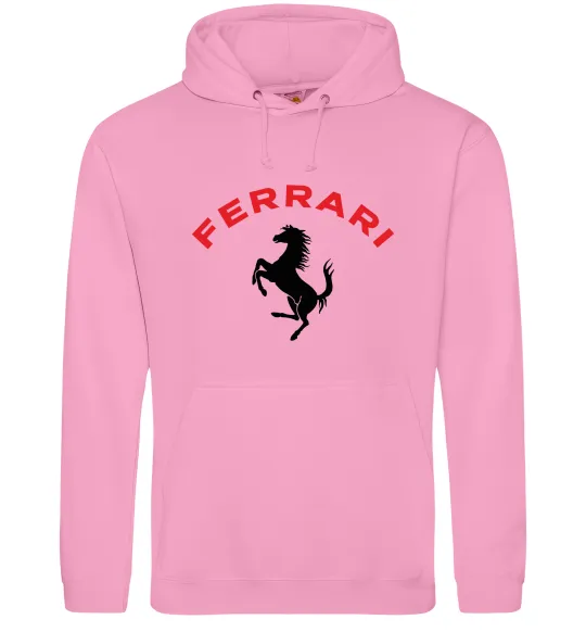 Чоловіча толстовка (худі) Ferrari напис та лого Рожевий фото