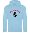 Женская толстовка (худи) Ferrari напис та лого Голубой фото