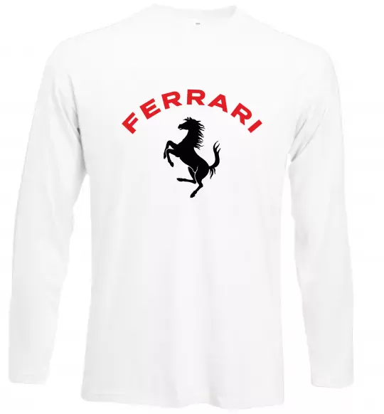 Лонгслив Ferrari напис та лого Белый фото