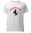 Мужская премиум футболка Ferrari напис та лого Белый фото