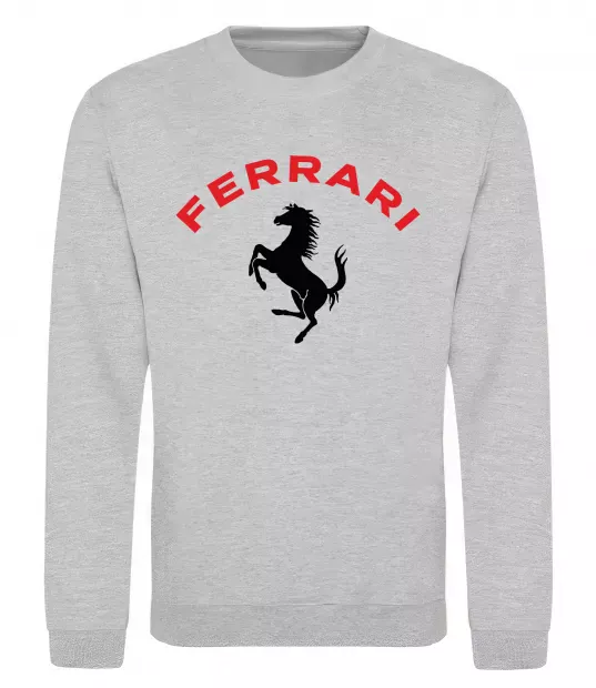 Свитшот Ferrari напис та лого Серый меланж фото