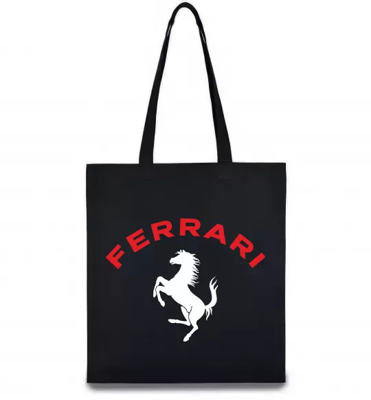 Эко-сумка Ferrari напис та лого Черный фото