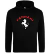 Жіноча толстовка (худі) Ferrari напис та лого Чорний фото
