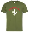 Чоловіча футболка Ferrari напис та лого Оливковий фото