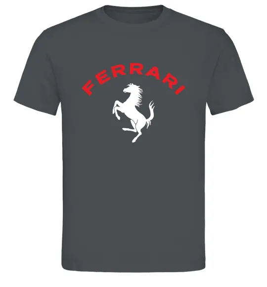 Чоловіча футболка Ferrari напис та лого Графіт фото