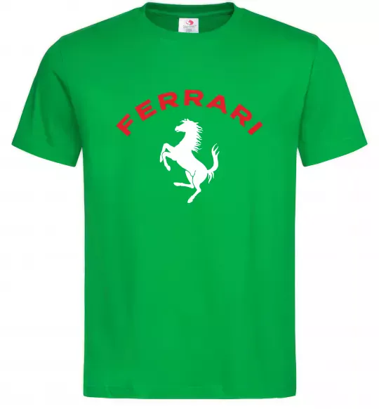Чоловіча футболка Ferrari напис та лого Зелений фото