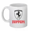 Чашка керамическая Logo Ferrari Белый фото