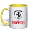 Чашка с цветной ручкой Logo Ferrari Солнечно желтый фото