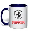Чашка с цветной ручкой Logo Ferrari Глубокий темно-синий фото
