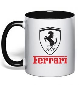 Чашка с цветной ручкой Logo Ferrari