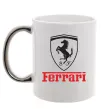 Чашка с цветной ручкой Logo Ferrari Серебро фото