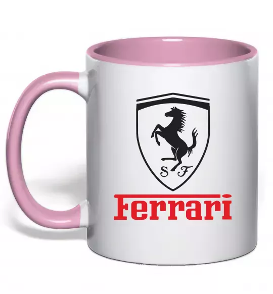 Чашка с цветной ручкой Logo Ferrari Нежно розовый фото