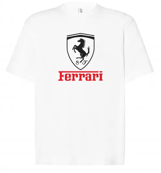 Футболка Оверсайз Logo Ferrari Білий фото