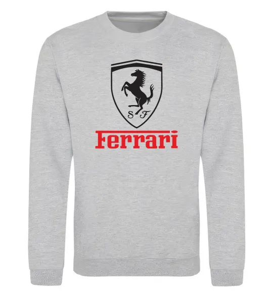 Свитшот Logo Ferrari Серый меланж фото