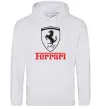 Мужская толстовка (худи) Logo Ferrari Серый меланж фото