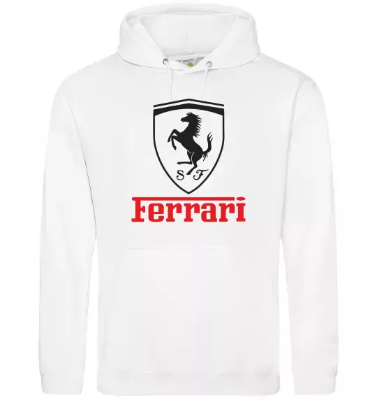 Жіноча толстовка (худі) Logo Ferrari Білий фото