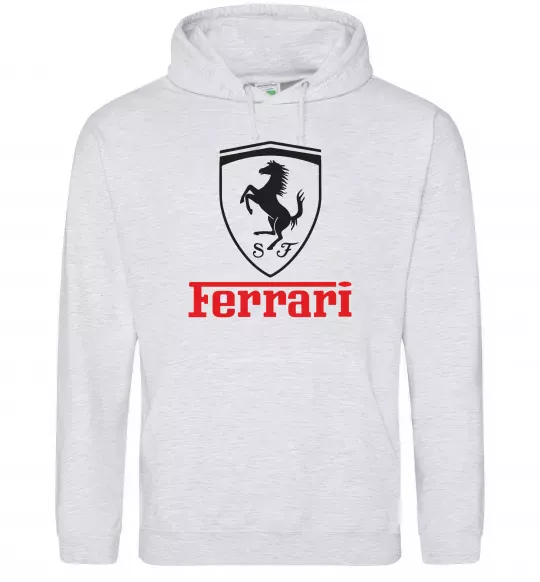 Жіноча толстовка (худі) Logo Ferrari Сірий меланж фото