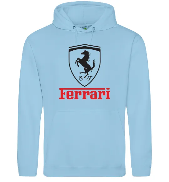 Женская толстовка (худи) Logo Ferrari Голубой фото