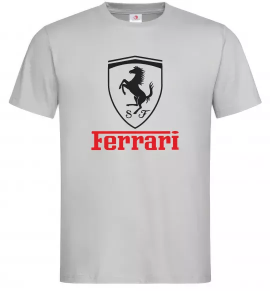 Мужская футболка Logo Ferrari Серый фото